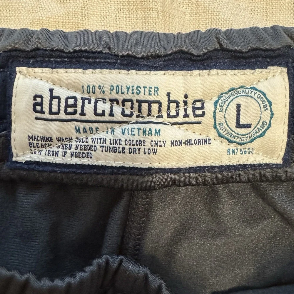 VTG Abercrombie‎ and Fitch Track Pants Boys Large Ankle Zip Y2K Baggy Spell Out
